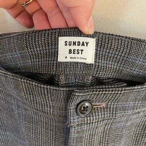 Aritzia Sunday Best gray plaid pants size 4 super cute!
